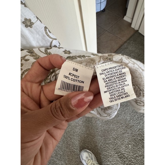 Antica Sartoria‎ by Giacomo Mini Dress Tunic Boho Paisley Button Down S/M /s1 - Picture 4 of 6